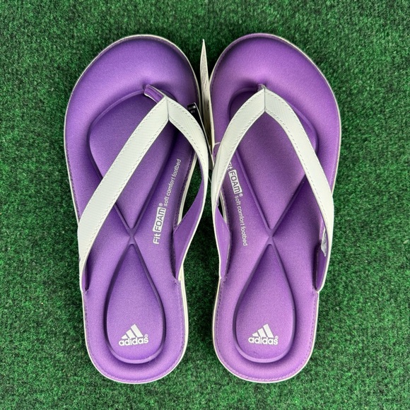 Adidas Fit Foam Juuvi Flip Flops Women's Size 9.5 Sandals Thong Purple (Men’s 8) - Picture 5 of 8